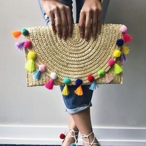 “Shake Your Pom Poms” Straw Clutch